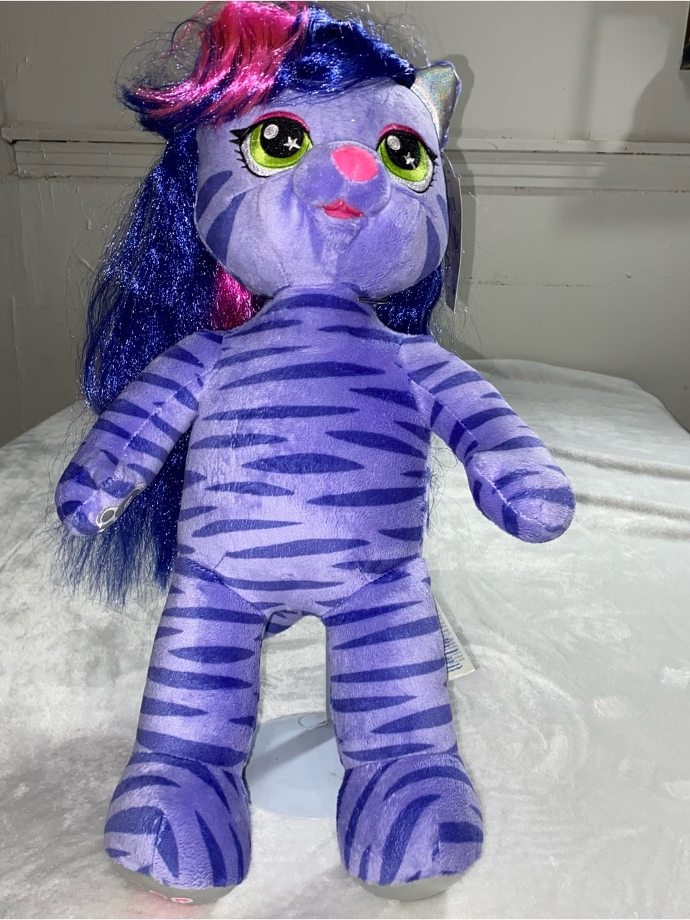 Build A Bear Plush Honey Girls Teegan HG 18" Purple Star Tiger Stuffed Toy
